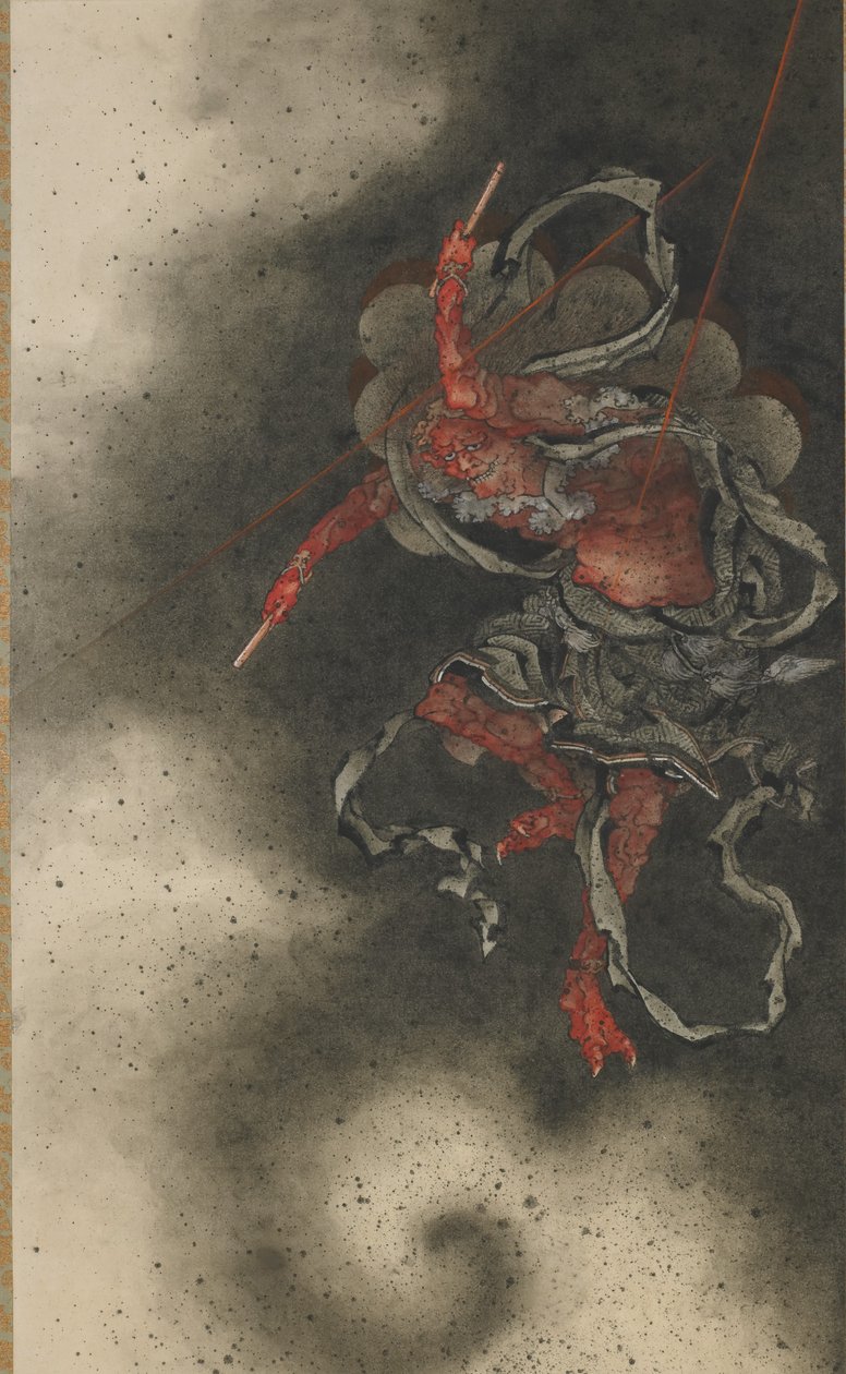 Bůh hromu, období Edo od Katsushika Hokusai