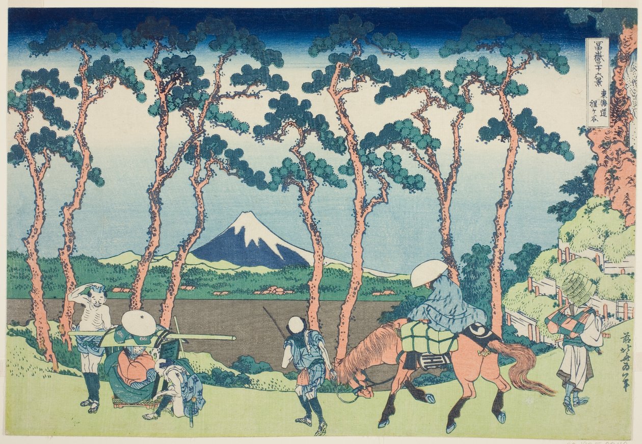 Tokaido Hodogaya, from the series "Thirty-six Views of Mount Fuji (Fugaku sanjurokkei)" od Katsushika Hokusai