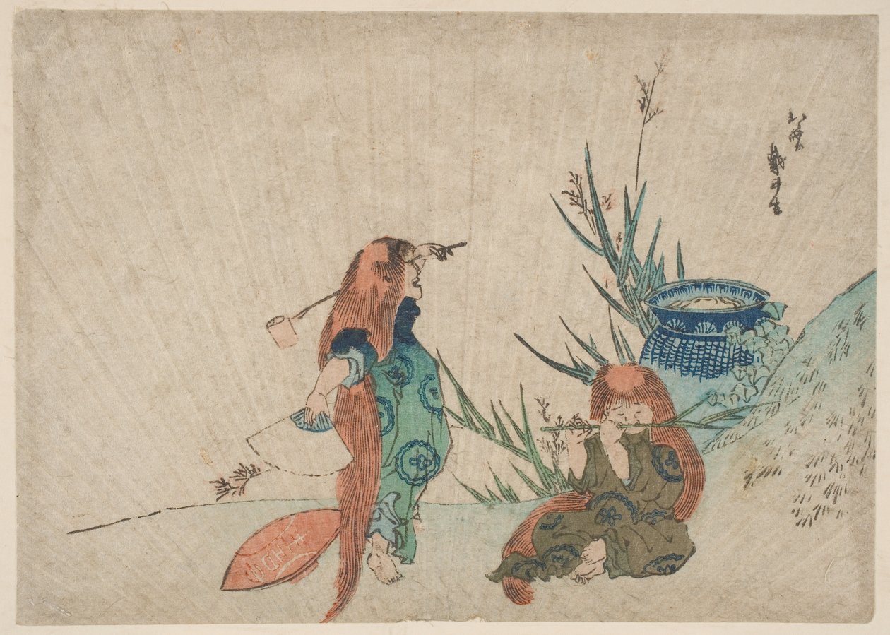 Dvě Shōjō od Katsushika Hokusai