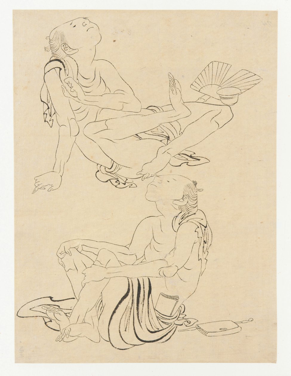 Dva muži odpočívající v létě, období Edo, 19. století. od Katsushika Hokusai