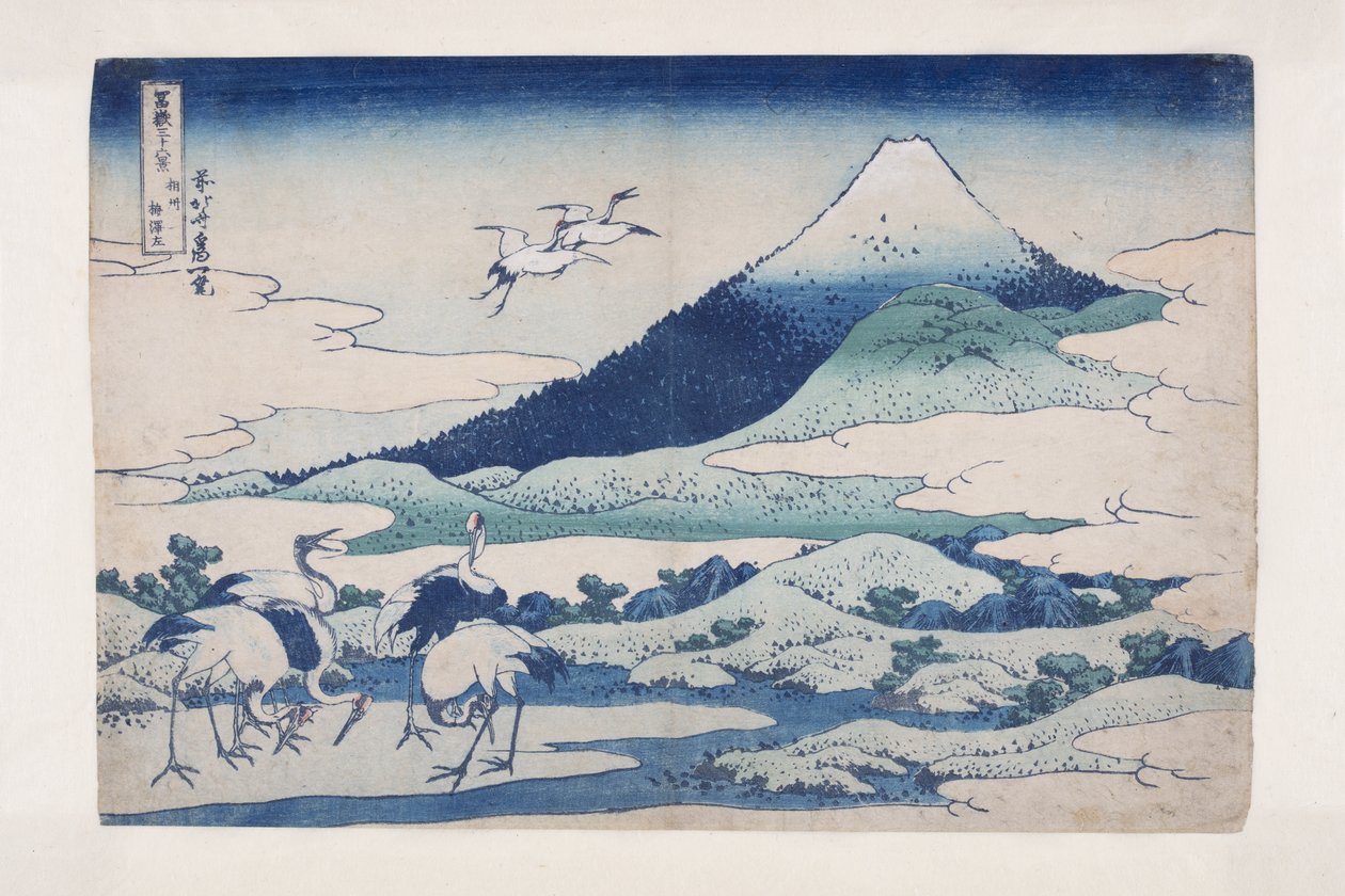 Umezawa Manor v provincii Sagami (S?sh? umezawa hidari) (barevný dřevotisk) od Katsushika Hokusai