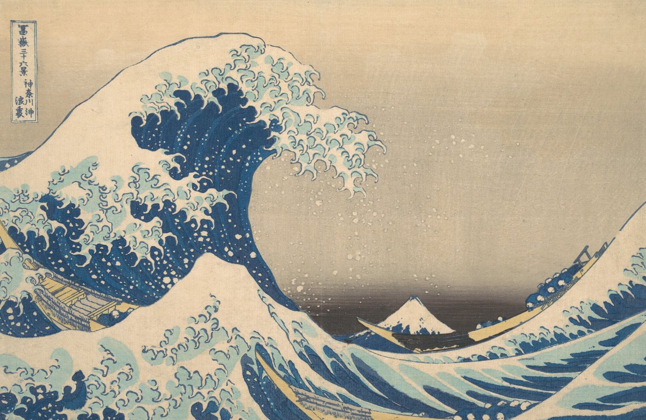 Under the Wave off Kanagawa Kanagawa oki nami ura, také známý jako The Great Wave, ..., ca. 1830-32. od Katsushika Hokusai
