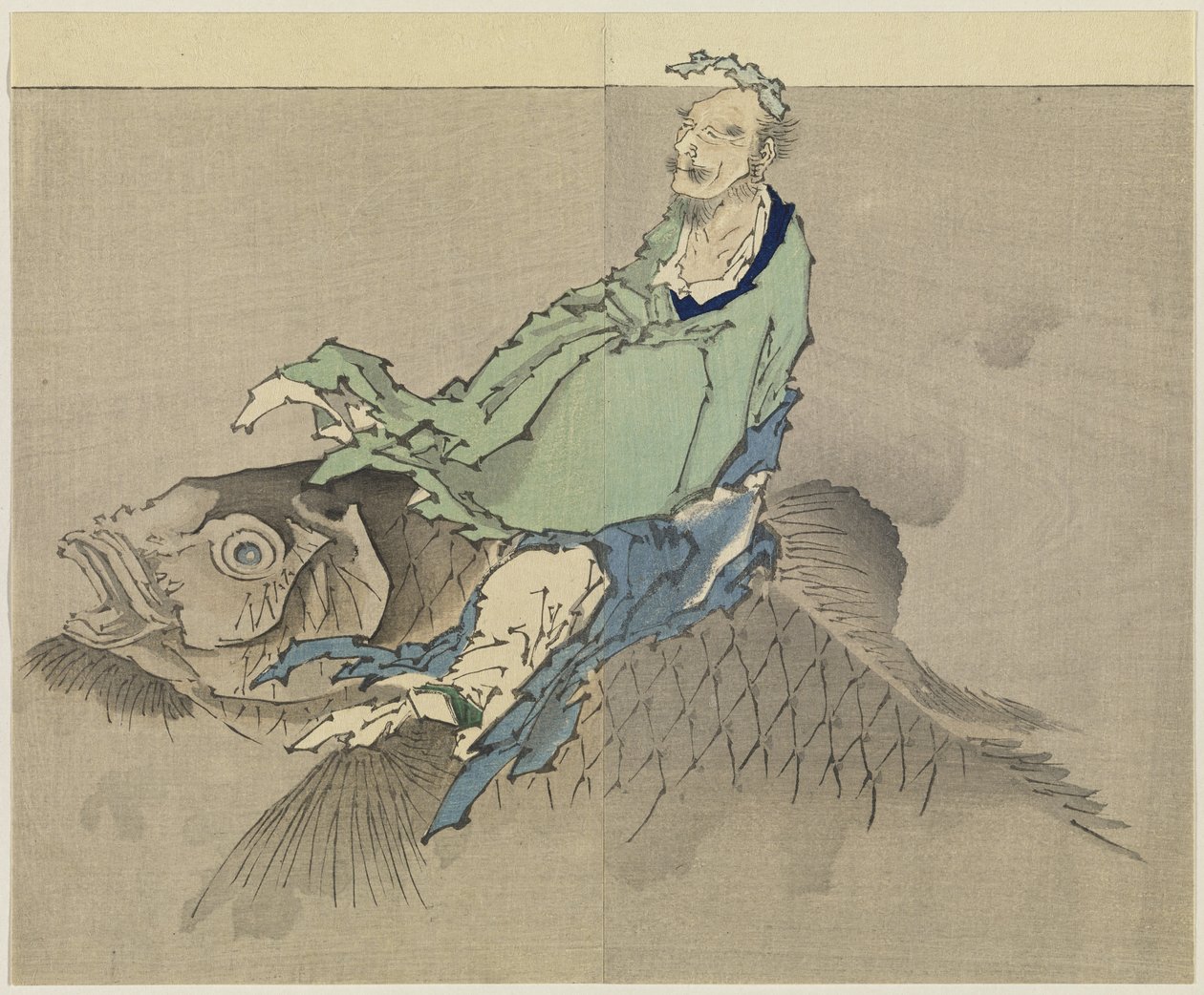 Bez názvu, 1890 (dřevotisk, inkoust a barva na papíře) od Katsushika Hokusai