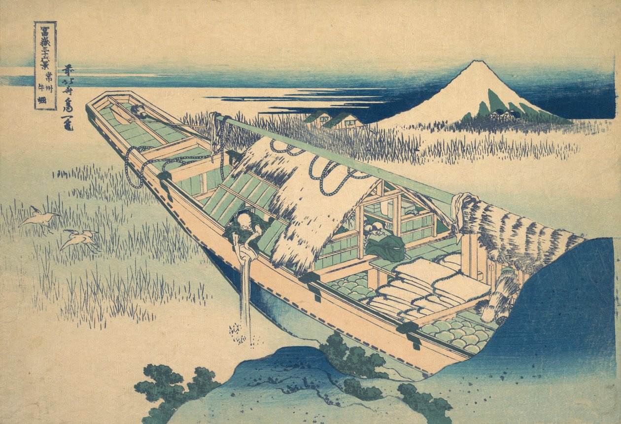 Ushibori v provincii Hitachi Joshu Ushibori, ze série Třicet šest pohledů na ..., ca. 1830-32. od Katsushika Hokusai