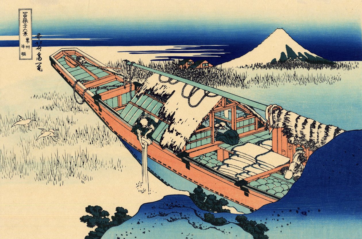 Ushibori v provincii Hitachi, kolem roku 1830 (dřevotisk) od Katsushika Hokusai