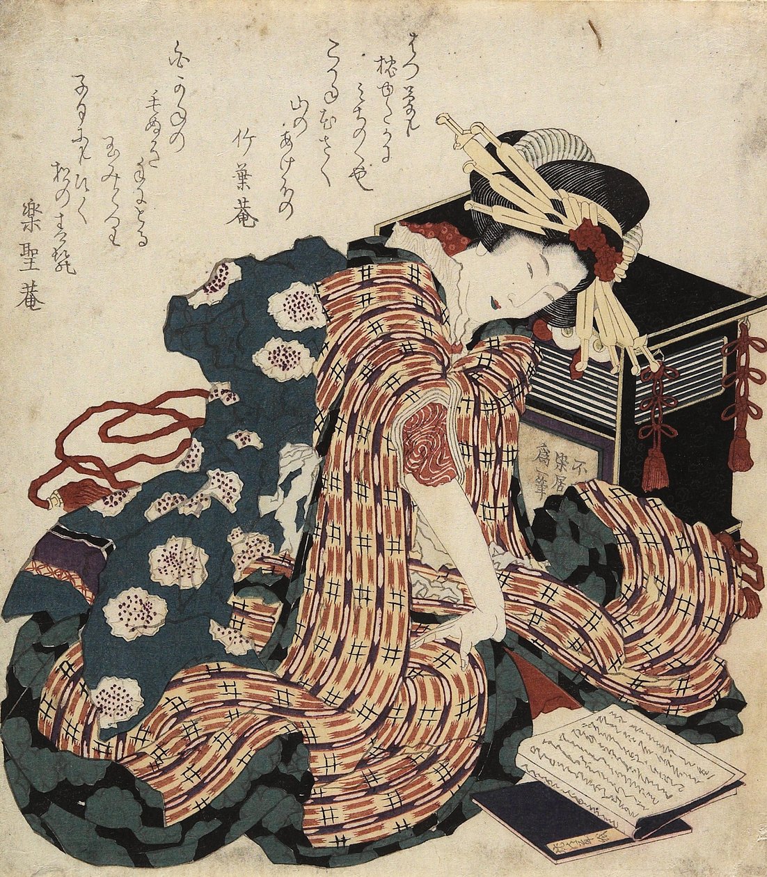 Žena čte knihu, 1822 od Katsushika Hokusai
