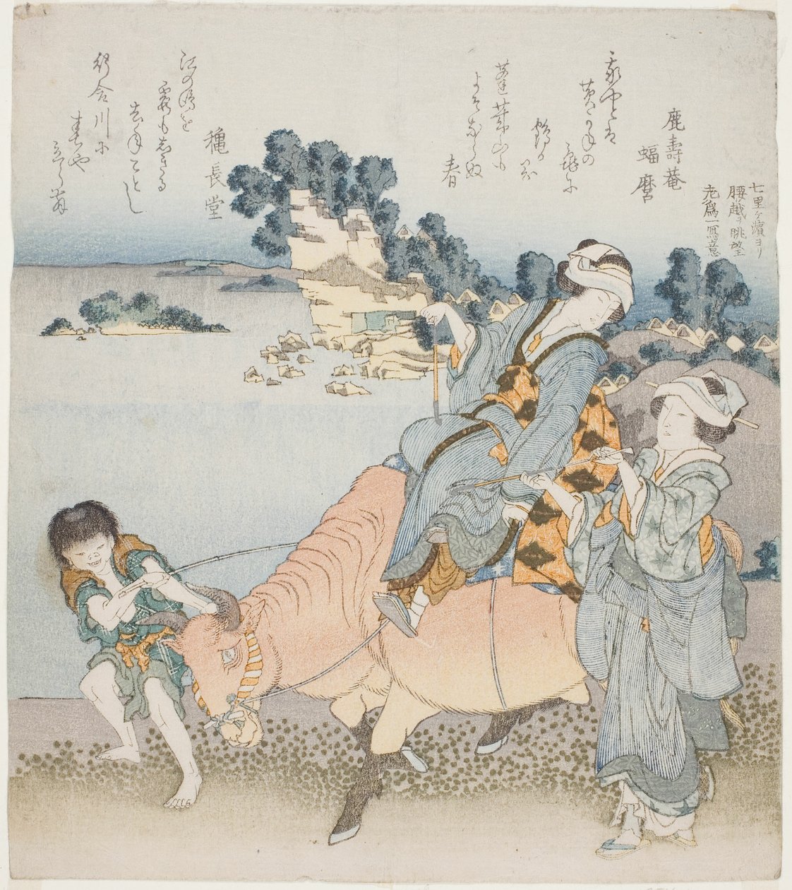 Žena na volovi od Katsushika Hokusai