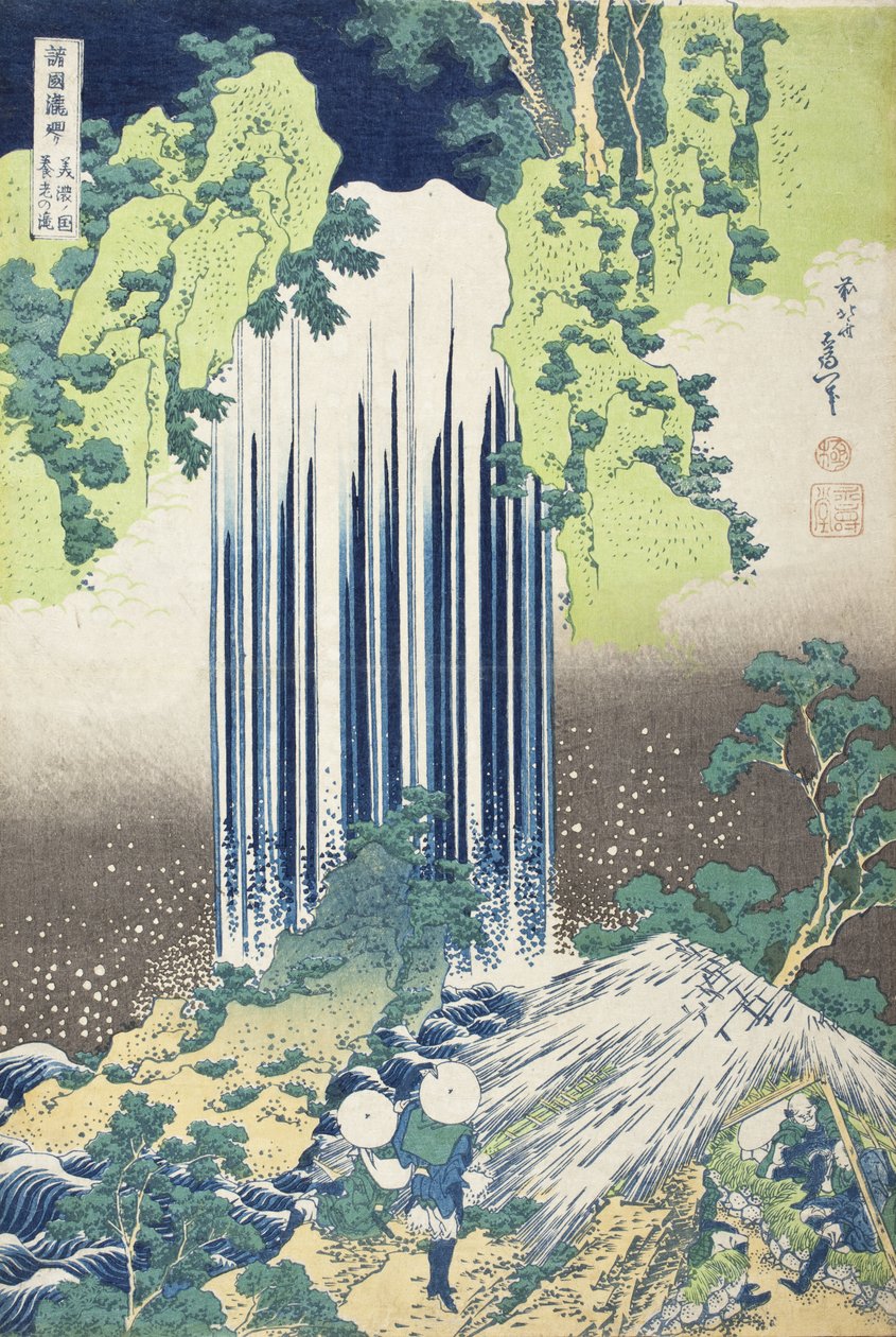 Vodopády Yōrō v provincii Mino od Katsushika Hokusai