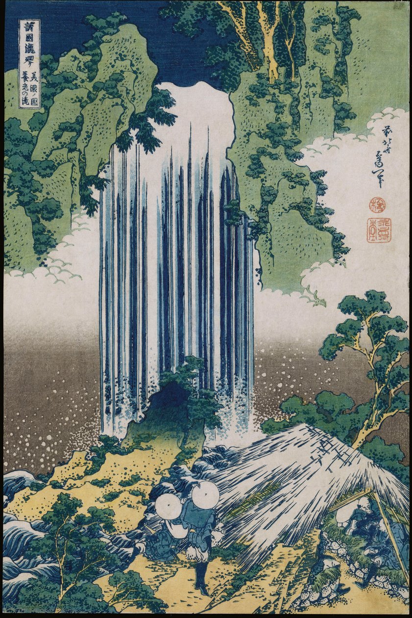 Vodopád Yoro, provincie Mino, ze série „Cesta k vodopádům všech provincií“ od Katsushika Hokusai