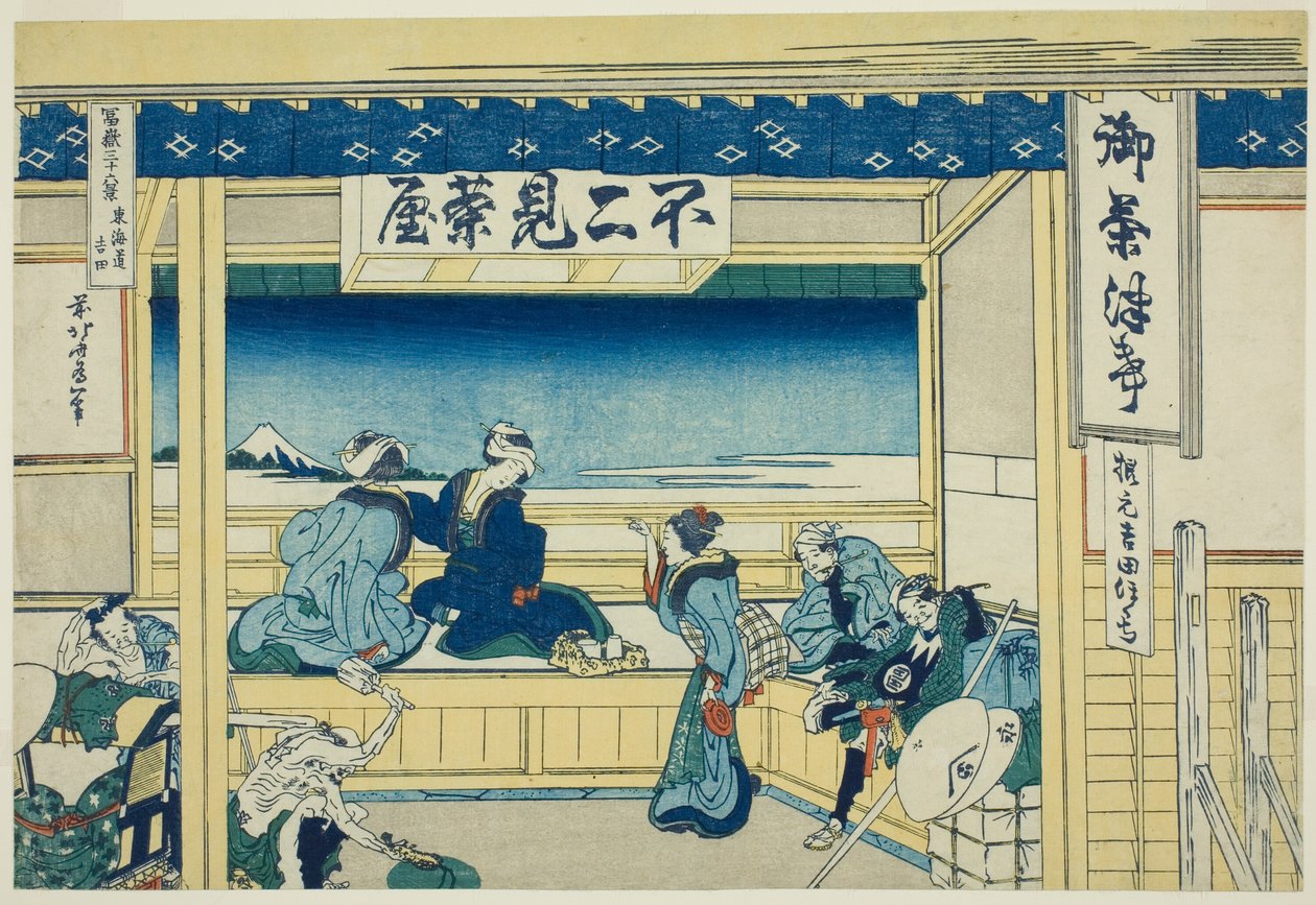 Yoshida Oto te urbando (městská Yoshida), ze série ``Tierty x Pohledy na horu Fuji (Fugaku Usajurokukei)