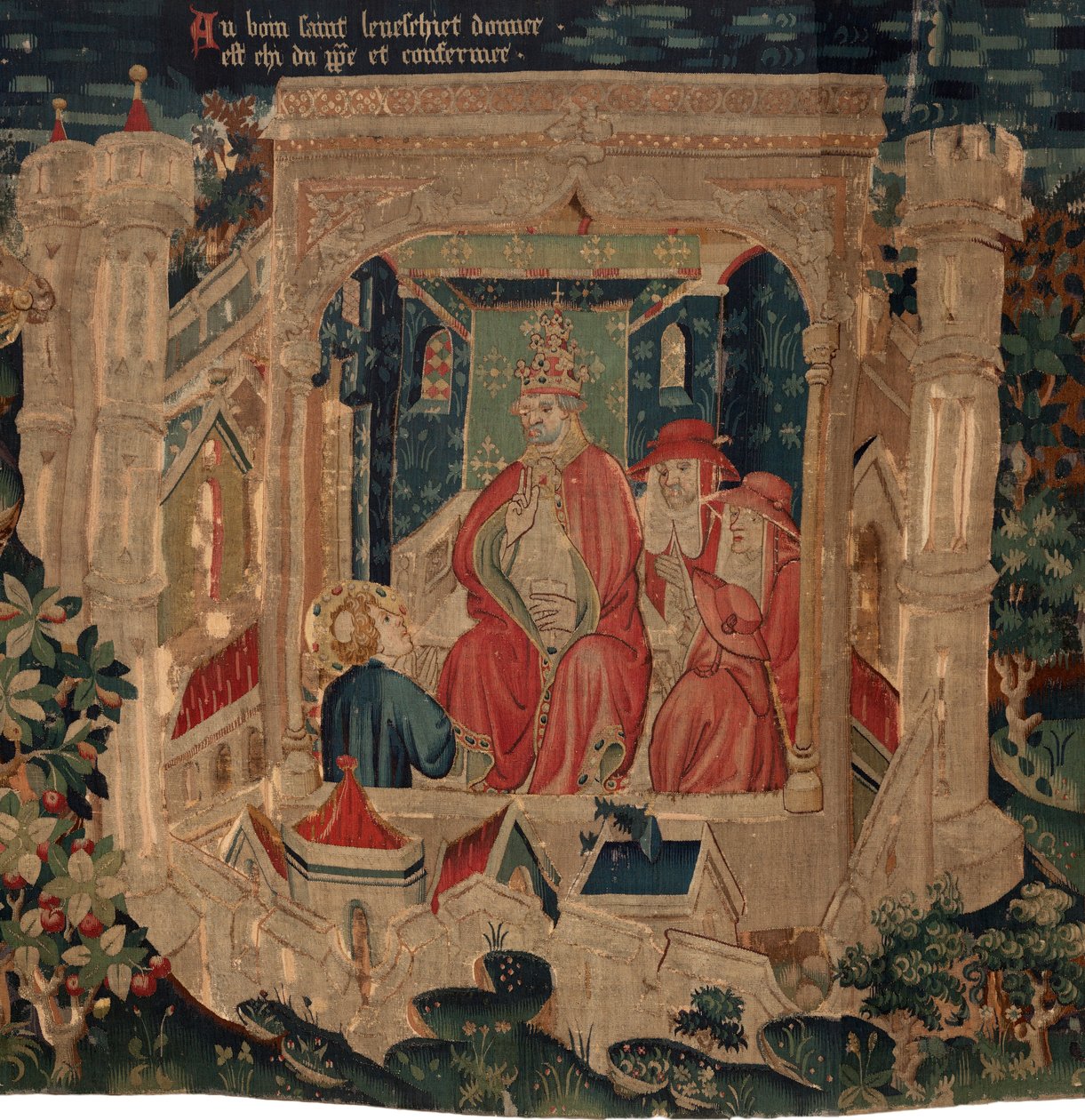 Historie Saint Piat a Saint Eleuthère, nazývané také tapisérie z Arrasu. Objednáno od kanovníka Toussainta Priera, kaplana burgundského vévody, konec 14.-začátek 15. století (tapisérie) od Alec Hunter