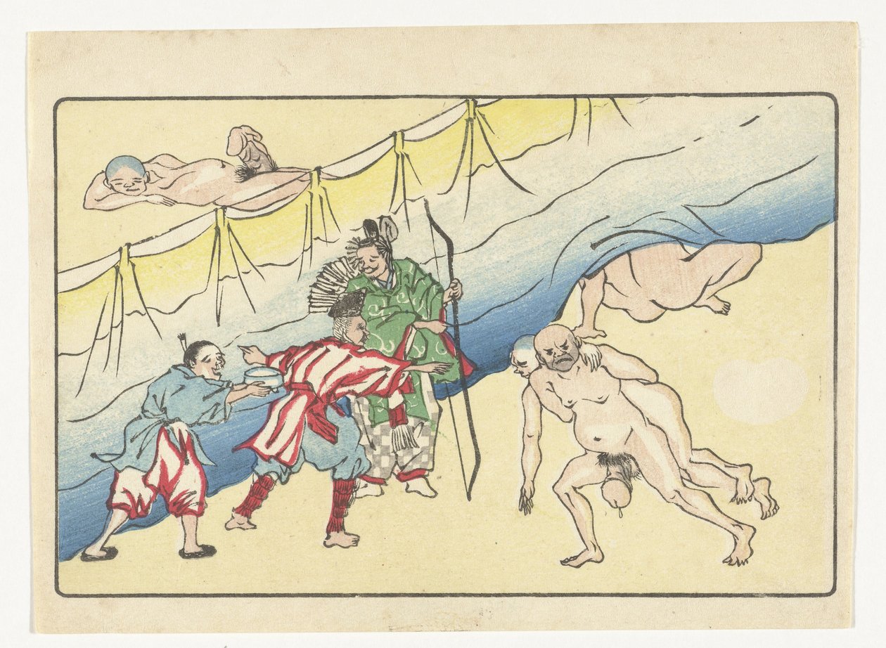 Střelec a nazí muži The Big Tail (název série) od Kawanabe Kyosai