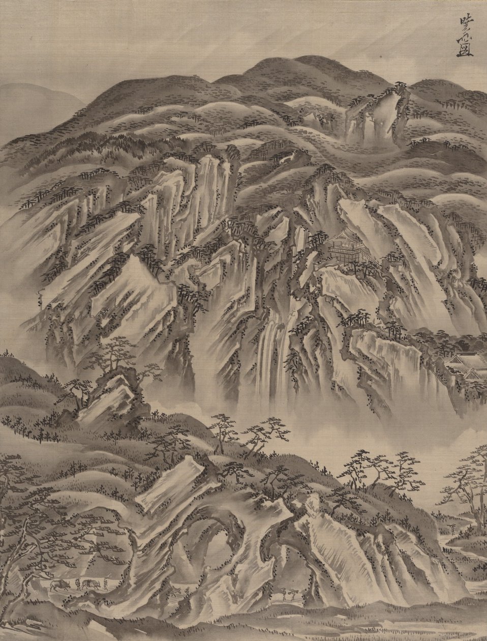 Skalnatá krajina, ca. 1887. od Kawanabe Kyosai