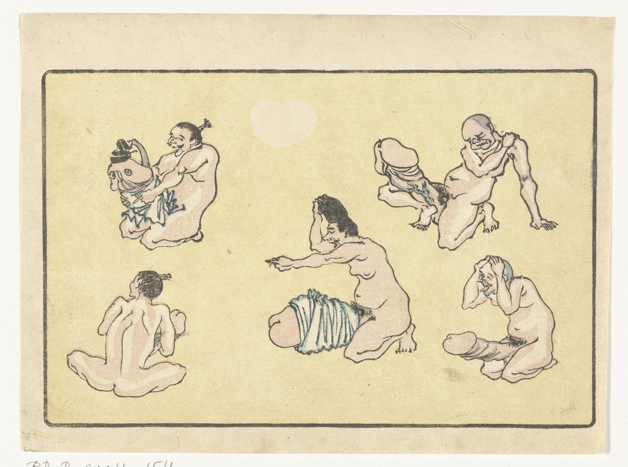 Propojený penis The Big Tail (název série) od Kawanabe Kyosai