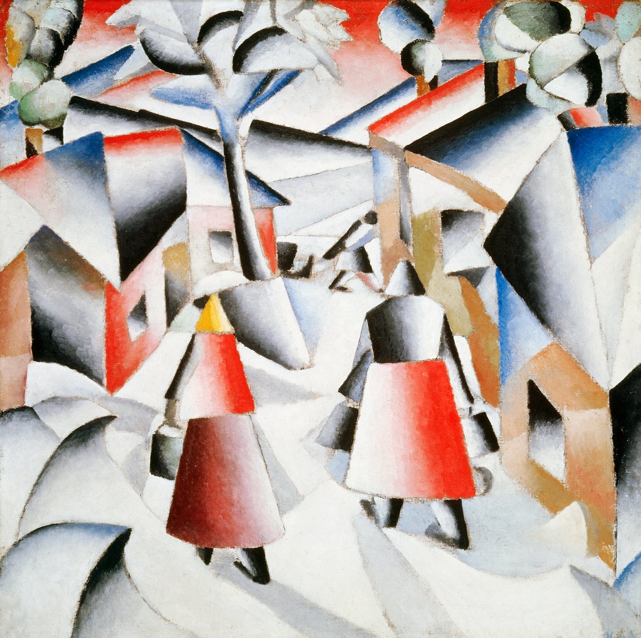 Ráno ve vesnici po sněhové bouři od Kazimir Severinovich Malevich