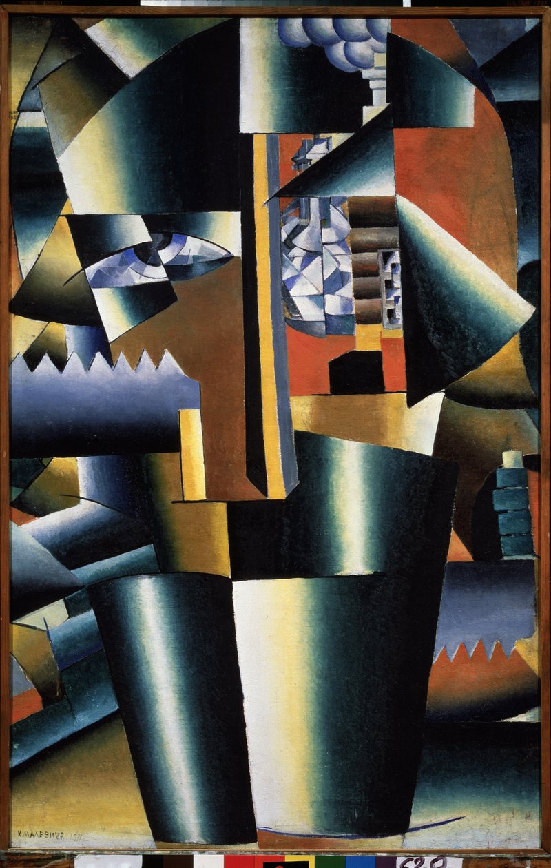 Portrét Ivana Klyuna (Kliun) (Ivan Klioune) (1873-1943) (Portrét Ivana Klyuna) - obraz Kazimira Severinoviče Maleviče (Malevich, Malevic) (1878-1935), olej na plátně od Kazimir Severinovich Malevich