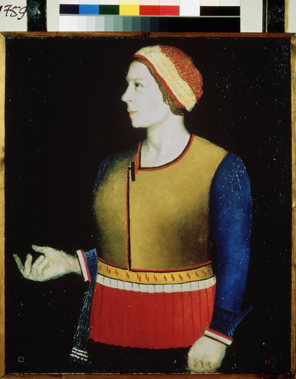 Portrét umělcovy ženy. Obraz Kazimira Severinoviče Maleviče (Malevich, Malevic) (1878-1935), olej na plátně od Kazimir Severinovich Malevich