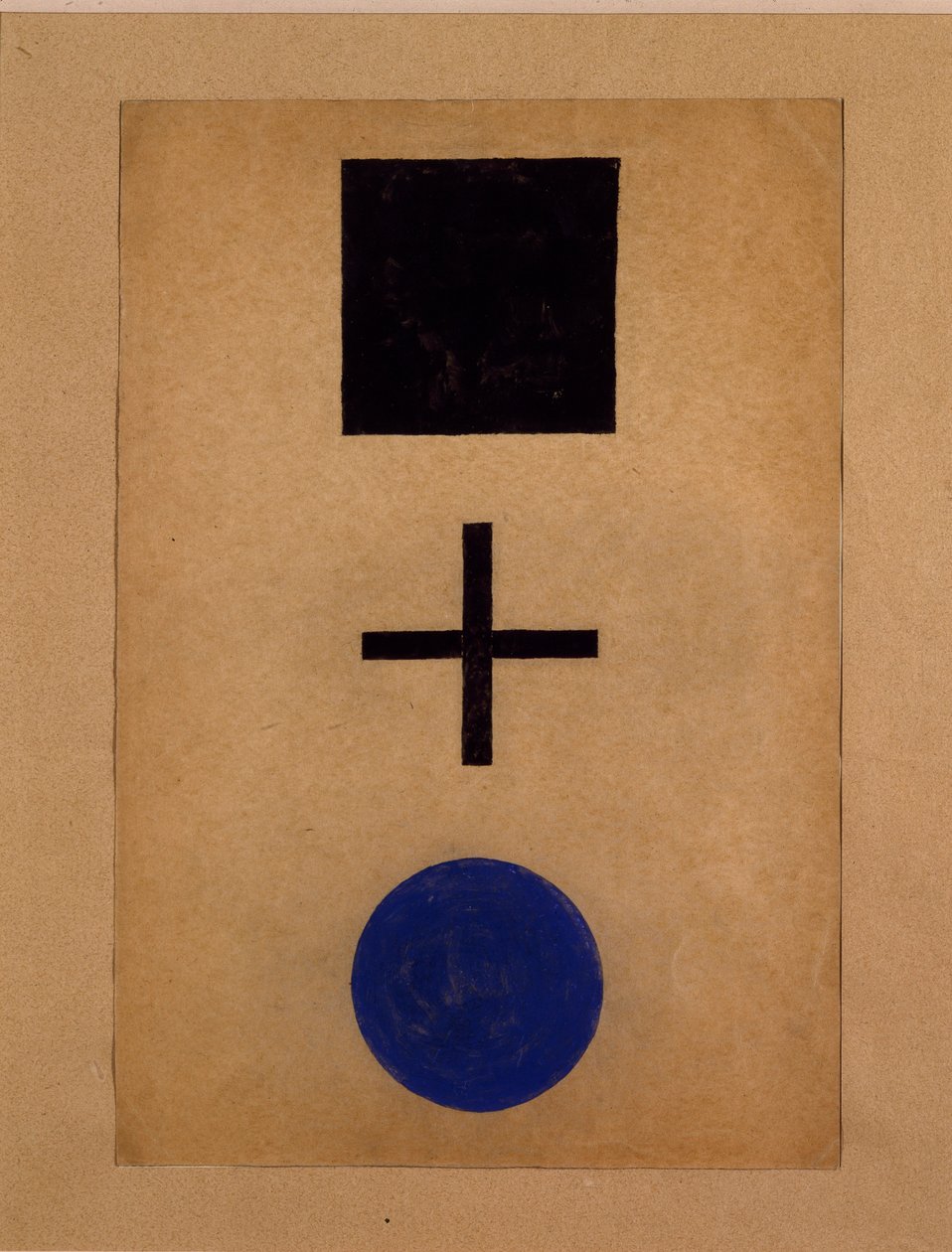 Suprematismus: čtverec, kříž, kruh Kvašový obraz od Kazimira Maleviče (Malevich, Malevich) (1878-1935) 1919-1920 Soukromá sbírka od Kazimir Severinovich Malevich