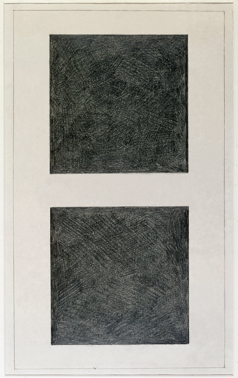 Suprematistický prvek: dva čtverce (olej na plátně, 20. století) od Kazimir Severinovich Malevich