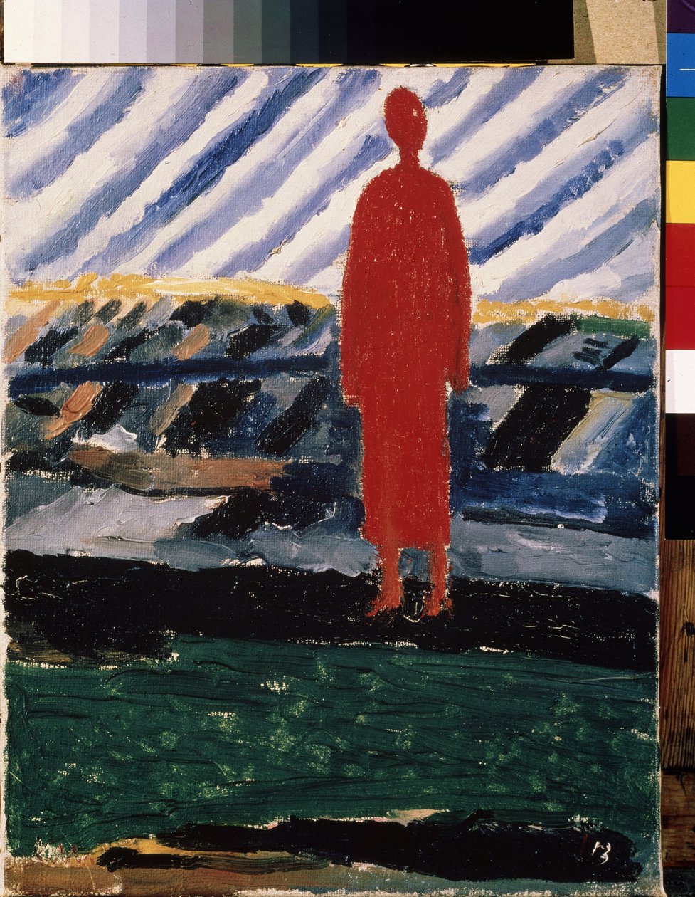 Červená postava (Červená postava). Obraz Kasimira Severinovch Malevich (Malevich, Malevic) (1878-1935), olej na plátně od Kazimir Severinovich Malevich