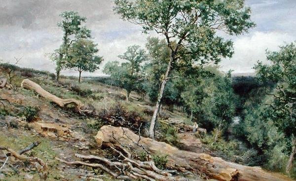 Na Gretně při pohledu dolů po řece (olej na plátně) od Keeley Halswelle
