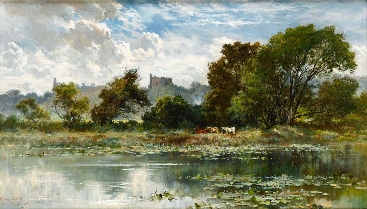 Hrad Windsor z stojaté vody Temže od Keeley Halswelle