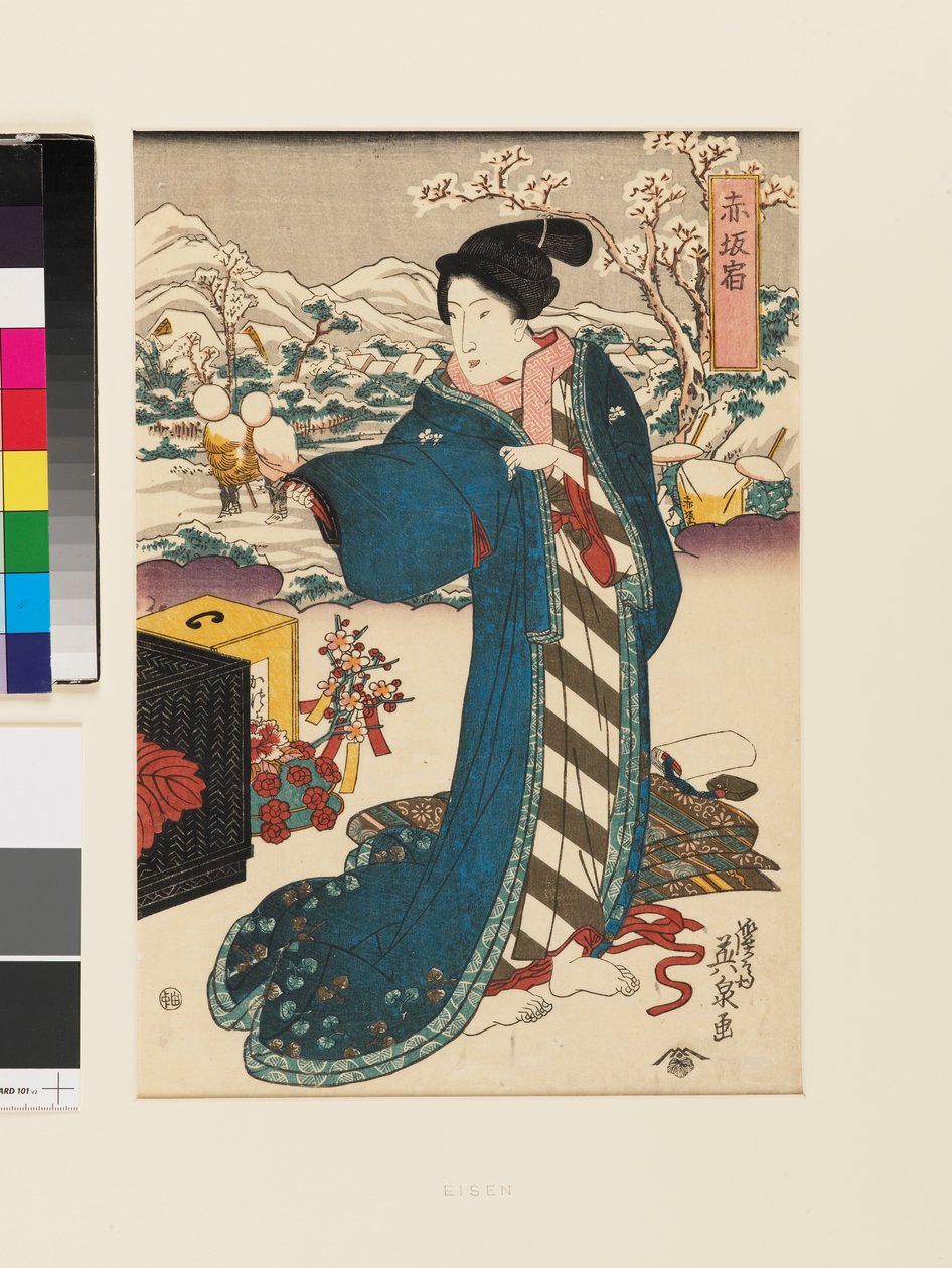 Stanice Akasaka od Keisai (1790-1848) Eisen