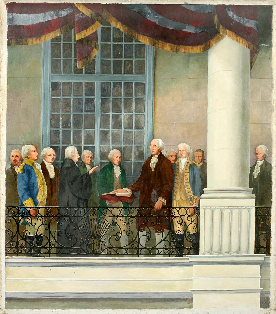 Inaugurace George Washingtona ve Federal Hall, New York City od Keith Shaw Williams