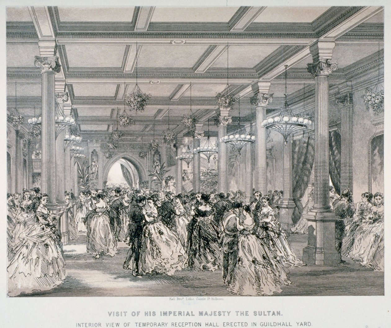 Recepce pro sultána Turecka, Guildhall, City of London, 1867 od Kell Brothers