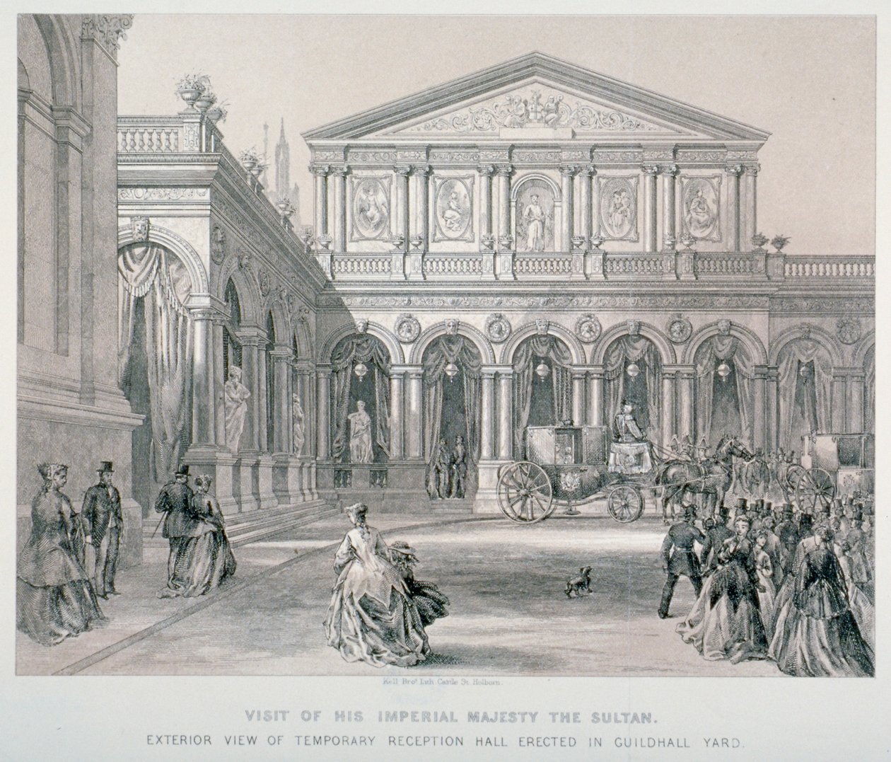 Návštěva Abd-ul-Azíze, tureckého sultána, v Guildhall, City of London, 1867. od Kell Brothers
