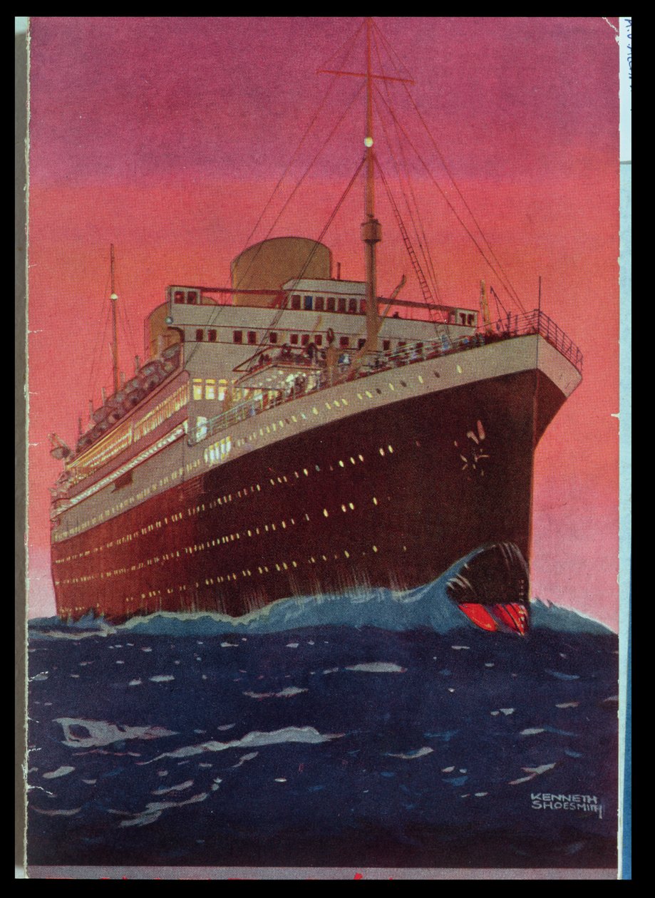 Loď M.V. Alcantara na moři, 1928 od Kenneth Shoesmith