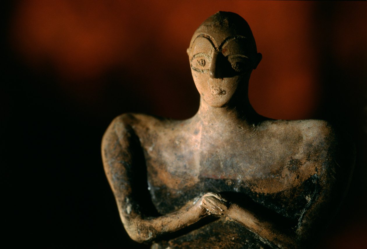 Keramická figurka člověka; Národní muzeum Turkmenistánu, Ašchabad,artefakt.Oxus Ci..., 2004 (foto) od Kenneth Garrett