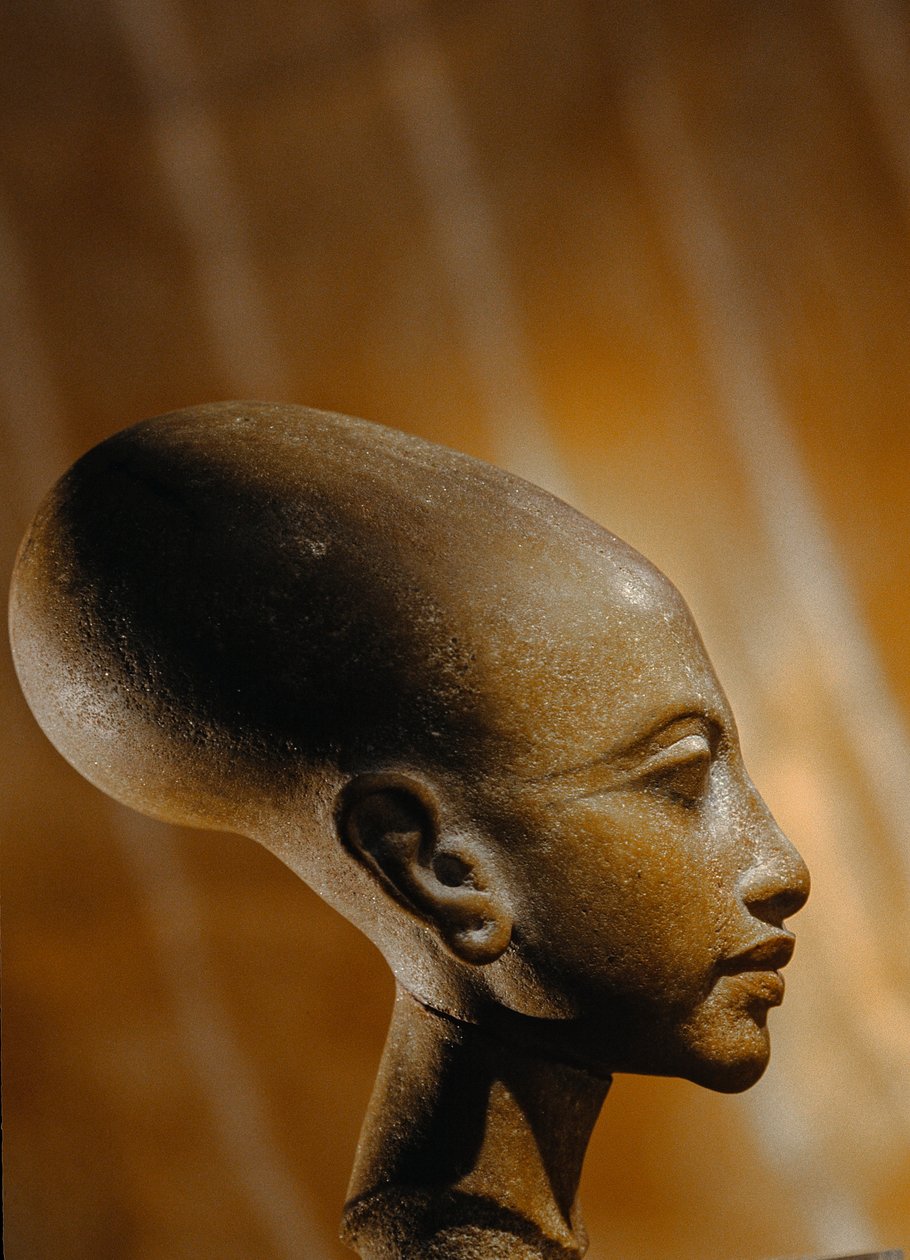 Kompozitní kamenná hlava princezny z Amarny, rozsáhlého egyptského archeologického naleziště, 2009 (foto) od Kenneth Garrett