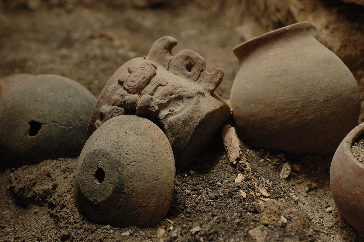 Guatemala; San Bartolo; Mayské nástěnné malby, Maya, 2002 (foto) od Kenneth Garrett