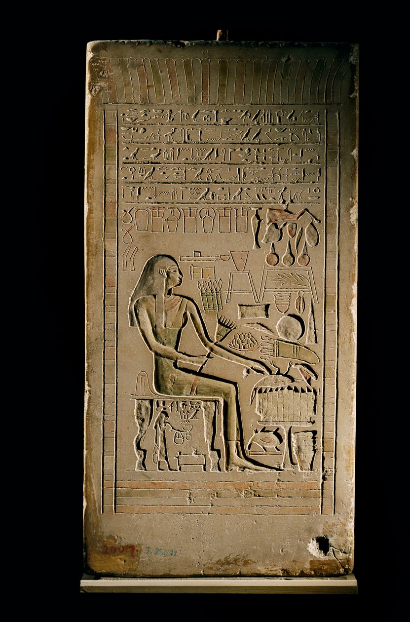 Vápencová stéla paní Senetity, Egyptské muzeum, Káhira, 2002 (foto) od Kenneth Garrett