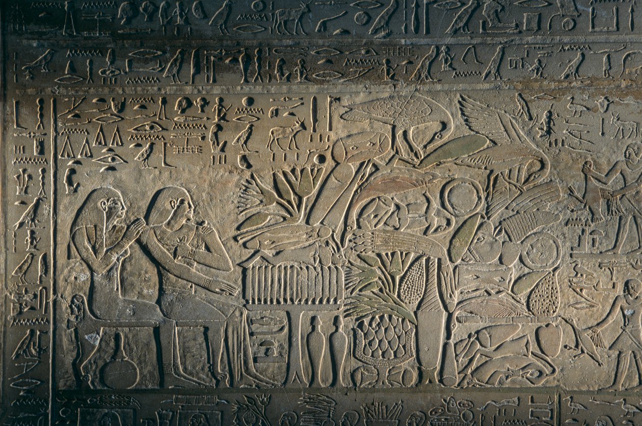 Reliéf z Abydosu, artefakt; Egypt, 2005 (foto) od Kenneth Garrett