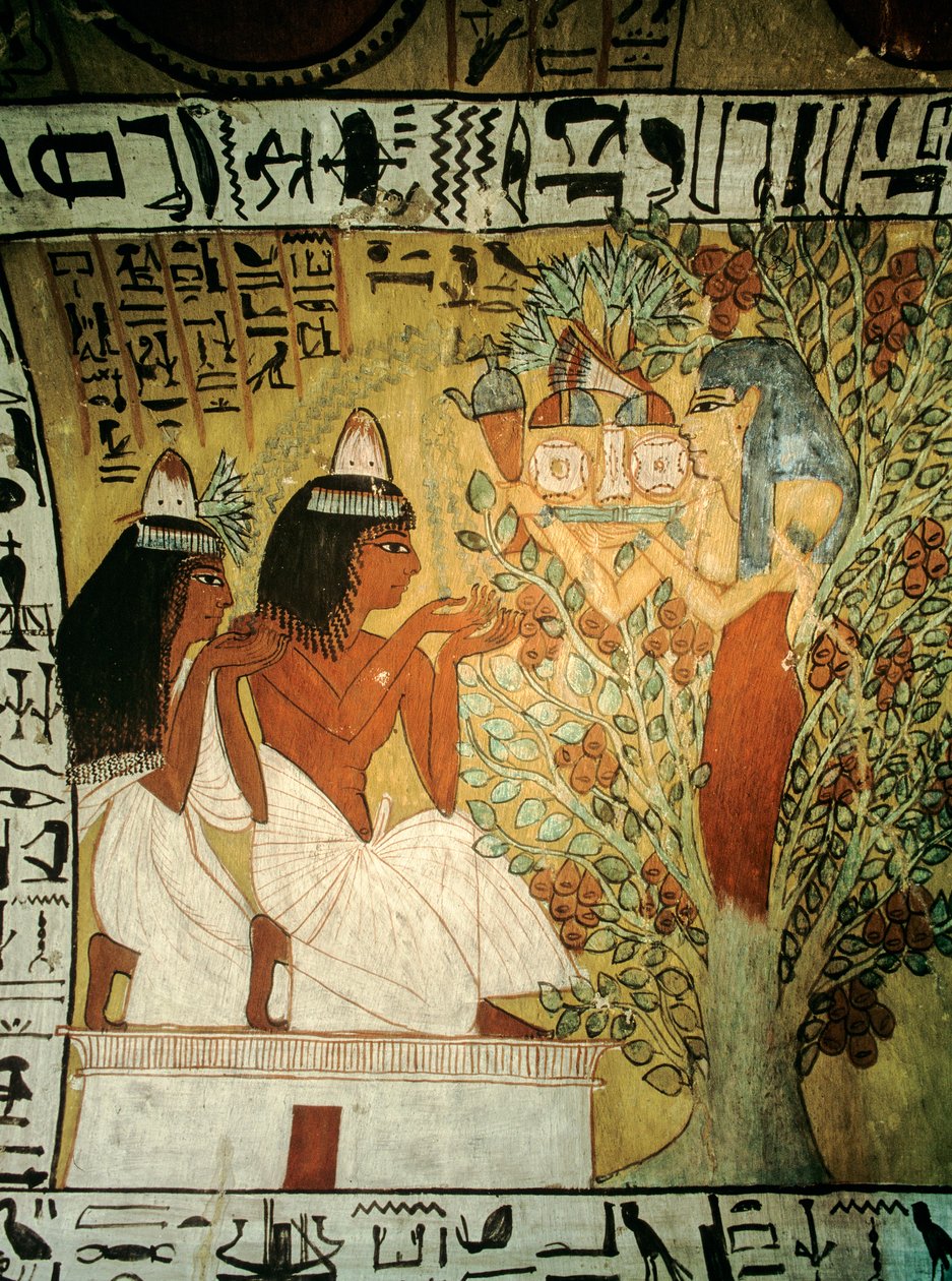 Umělec z Údolí králů Sennedjem a jeho žena se klaní před bohyní Hathor z..., 2009 (foto) od Kenneth Garrett
