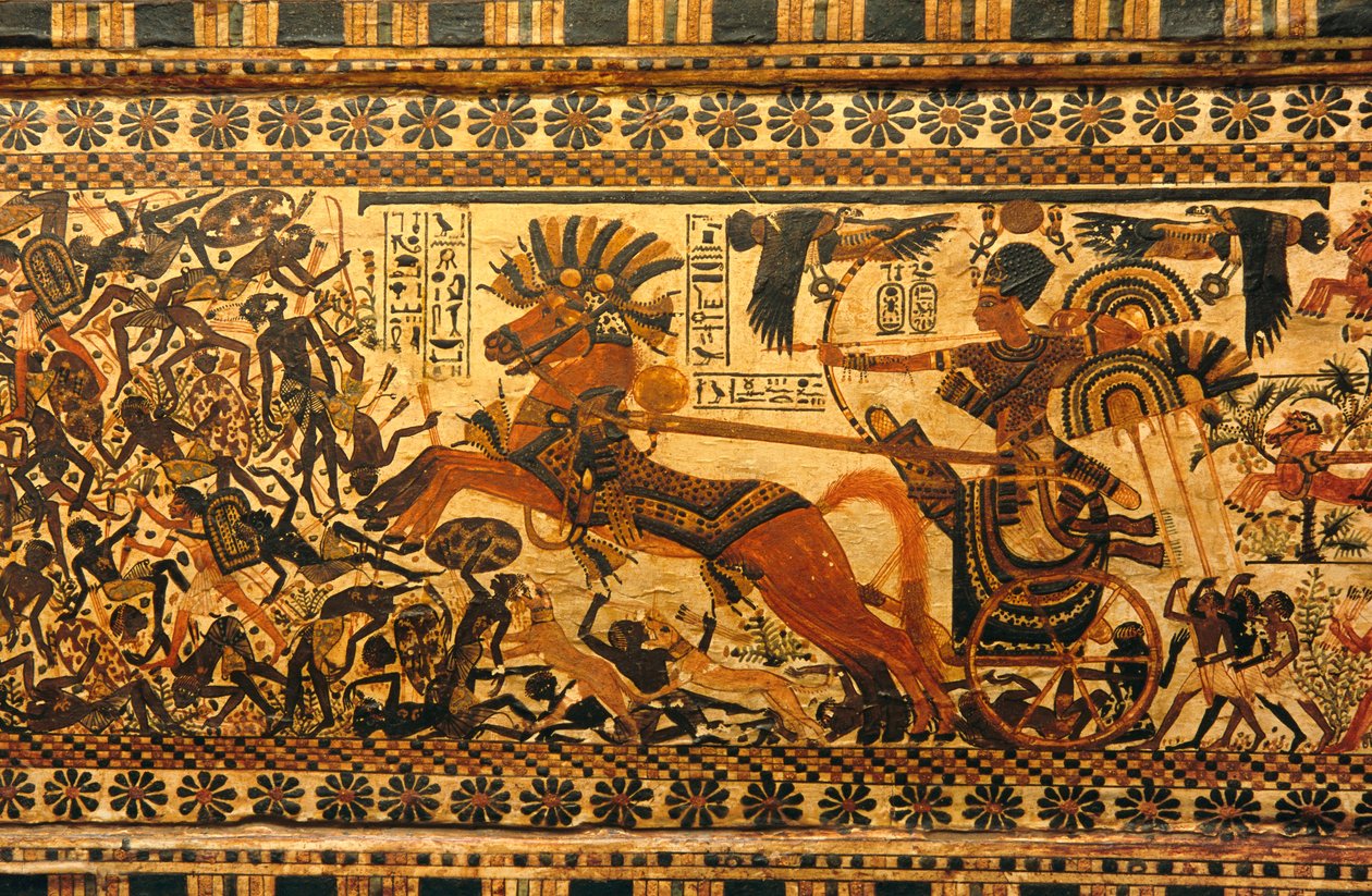 Nástěnná malba v hrobce krále Tutanchamona; král Tutanchamon; Egypt; Nová říše; Tuta..., 2003 (foto) od Kenneth Garrett