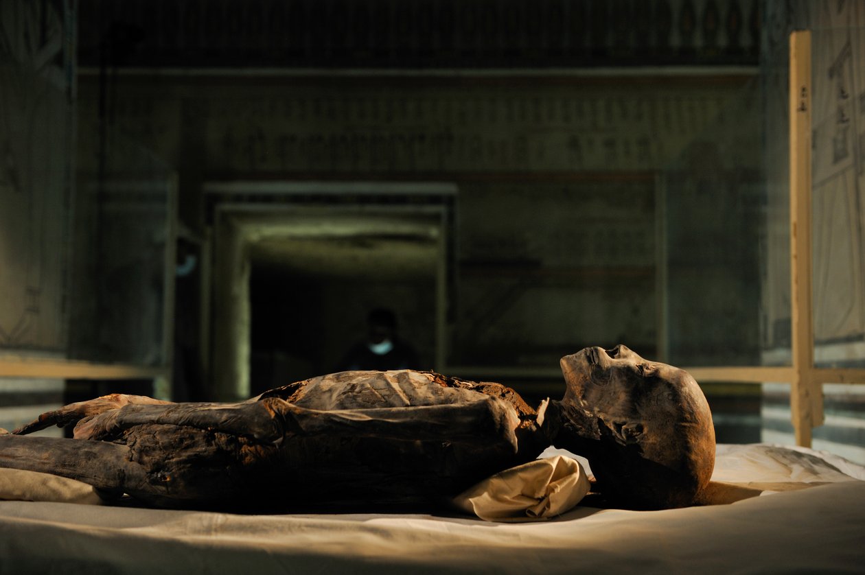 mm7864; 18. dynastie; Nová říše; Egypt; DNA; Vzorek; Mumie, neznámá mumie, 2005 (foto) od Kenneth Garrett