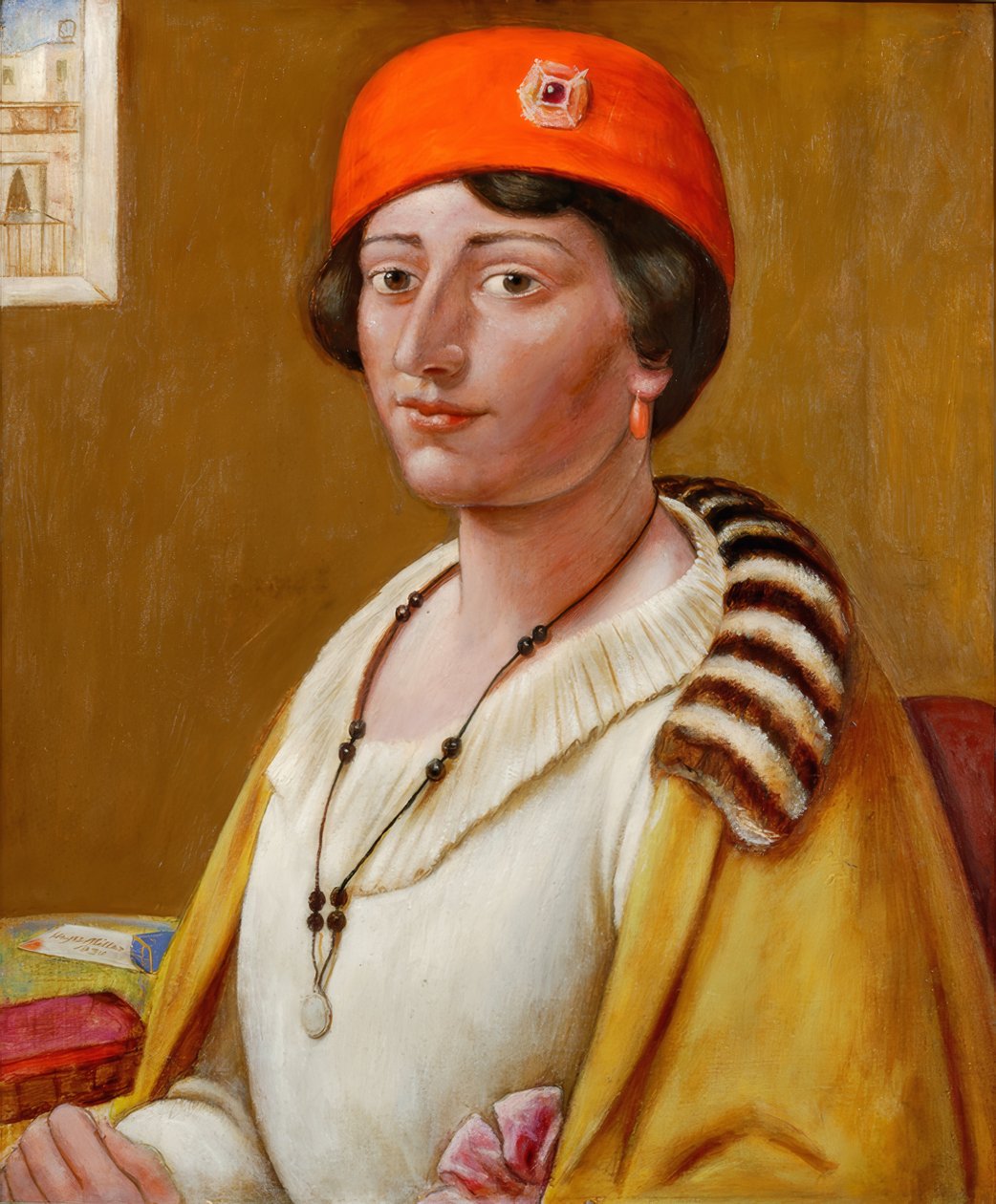 Červený turban od Kenneth Hayes Miller