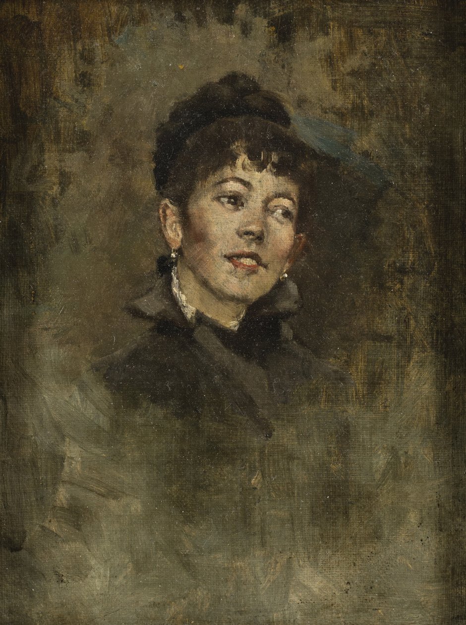 Hlava mladé dívky, 1878-1882 (olej na kompoziční desce) od Kenyon Cox
