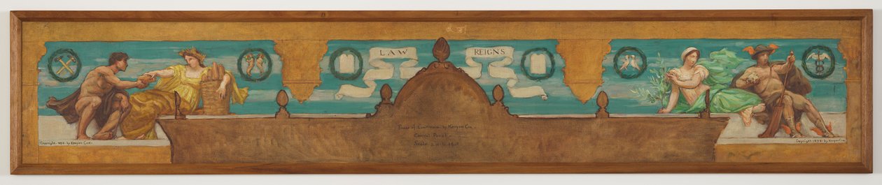 Law Reigns, studie pro Ústřední panel „The Reign of Law“, Frieze pro odvolací soud, New York od Kenyon Cox