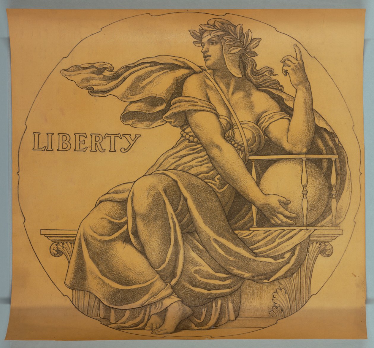 Liberty, kreslený film pro mozaiku v rotundě státního kapitolu ve Wisconsinu od Kenyon Cox