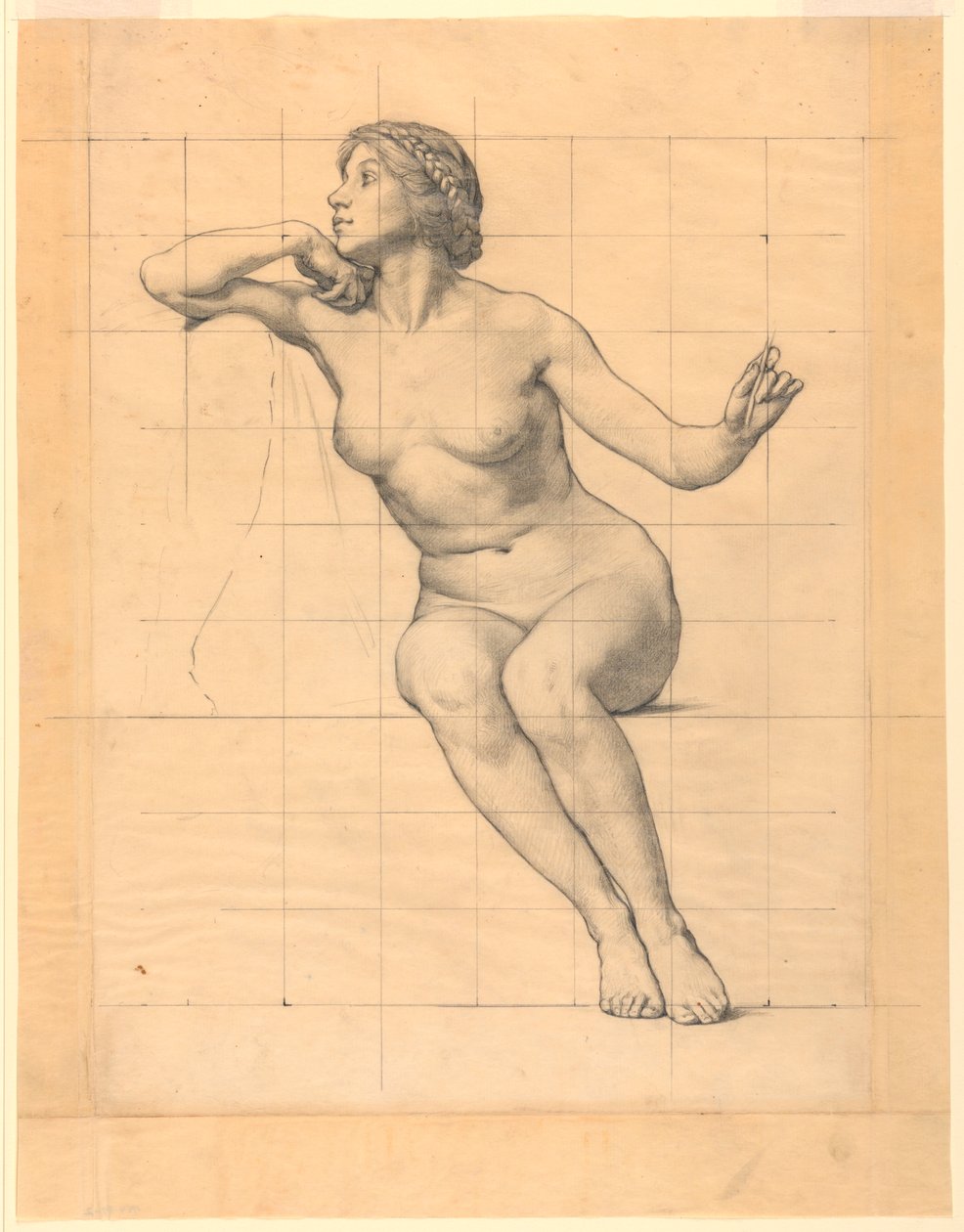 Mírová, figurální studie pro „Prospěšnost zákona“, nástěnná malba v Essex County Court House, Newark, New Jersey od Kenyon Cox