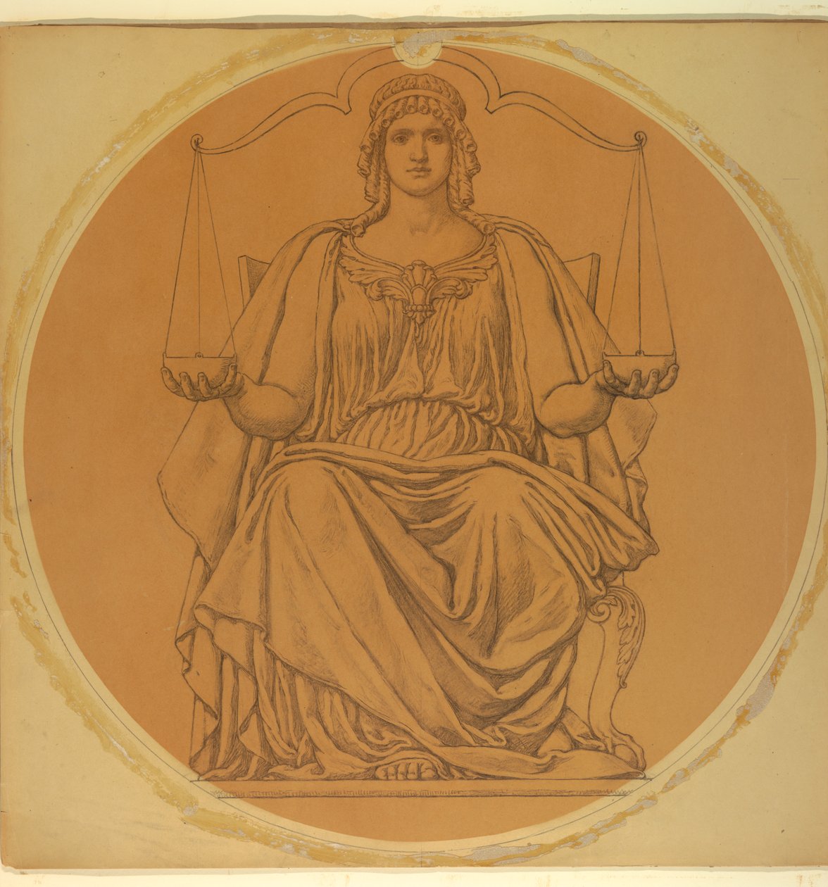 Studujte na "Justice," Lunette v Hudson County Courthouse, Jersey City, NJ od Kenyon Cox