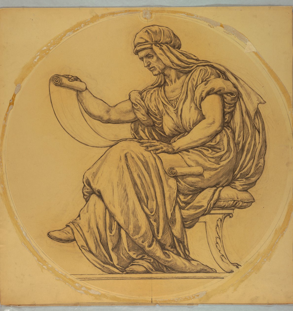 Studium pro "Learning," Lunette v Hudson County Courthouse, Jersey City, NJ od Kenyon Cox
