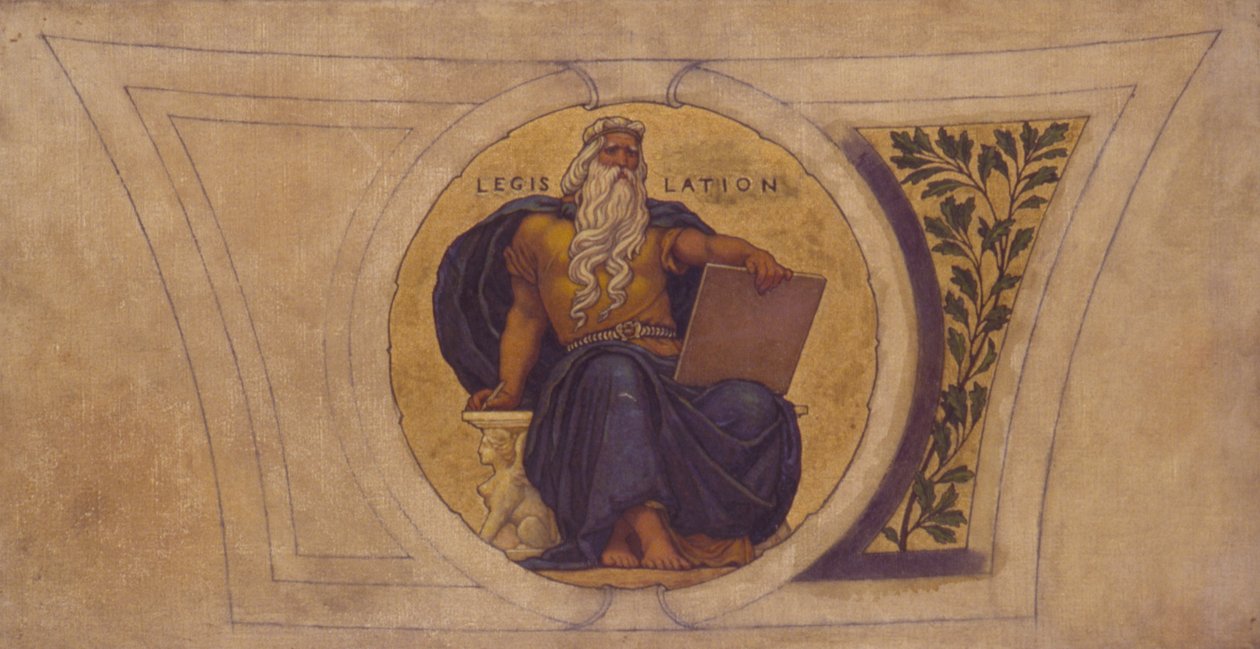 Studie pro Mosaic, Wisconsin State Capitol, Legislativa, ca. 1913. od Kenyon Cox