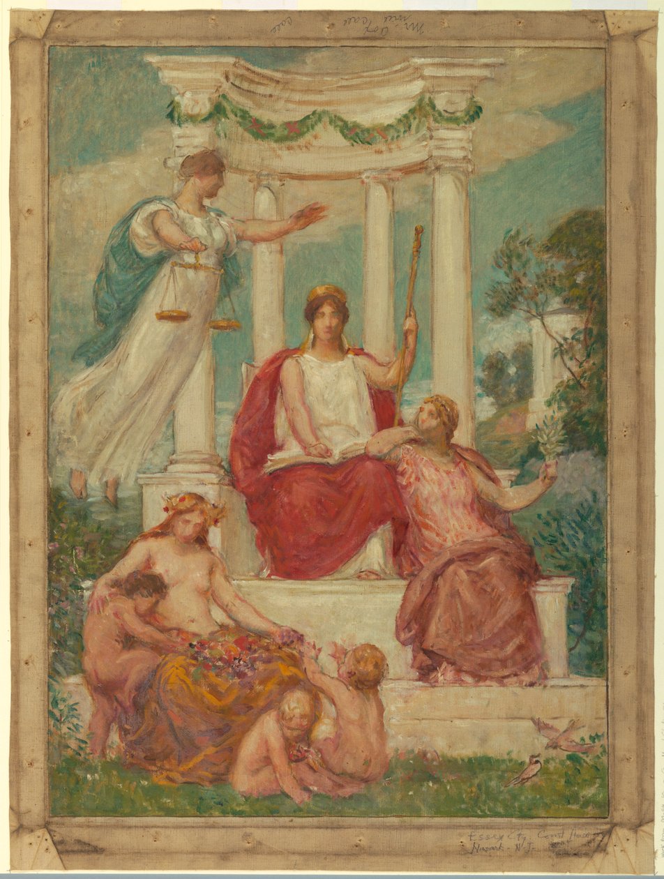 The Beneficence of the Law, Design for Mural at Essex County Court House, Newark, NJ od Kenyon Cox