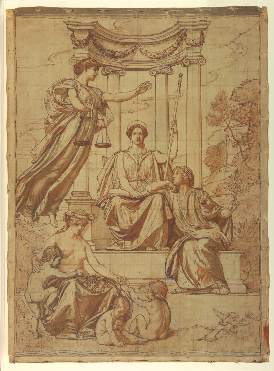 The Beneficence of the Law, Design for Mural at Essex County Court House, Newark, New Jersey od Kenyon Cox