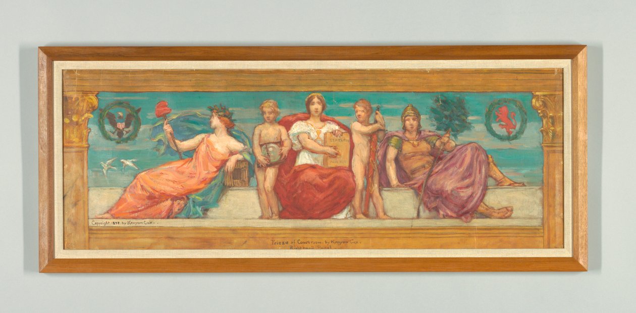 Zákon o statutu, studie pro Pravý panel „The Reign of Law“, Frieze pro odvolací soud, New York od Kenyon Cox